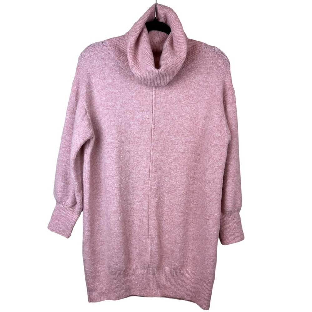 Kyra Cozy Salmon Pink Cowl Neck / Turtleneck Sweater, Made in Italy